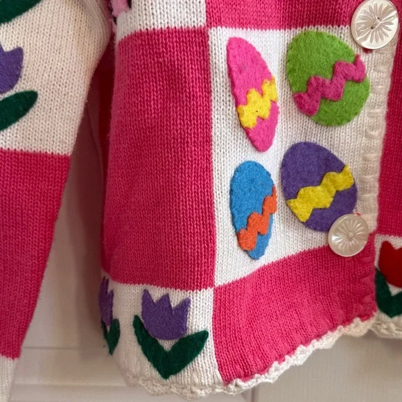 Michael Simon Floral Patchwork Easter Sweater - Picture 9 of 13